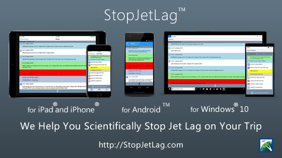 StopJetLag 2018 Mobile Devices