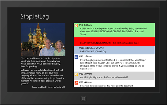 Stop Jet Lag on Windows 8 jet lag advice