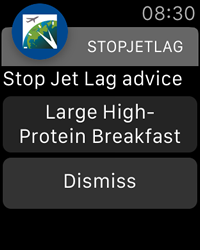 Breakfast Notification - StopJetLag for Apple Watch