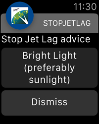 Bright Light Notification - StopJetLag for Apple Watch