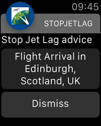 Flight Arrival Notification - StopJetLag for Apple Watch