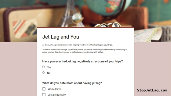 Jet Lag And You Survey