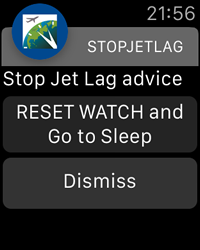 Reset Watch Notification - StopJetLag for Apple Watch