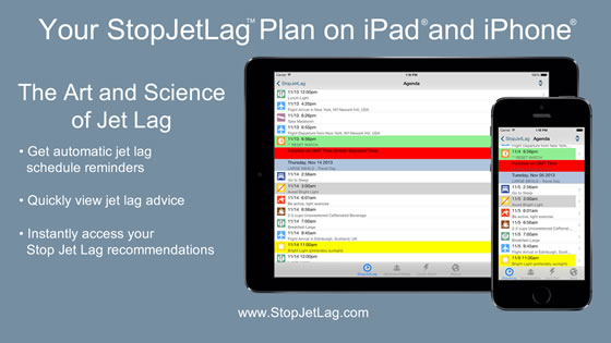 StopJetLag on iPad and iPhone