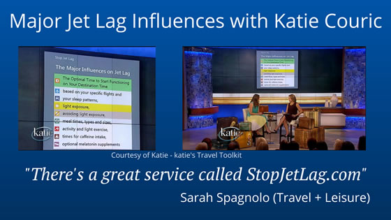 Major Jet Lag Influences with Katie Couric and Travel+Leisure - StopJetLag