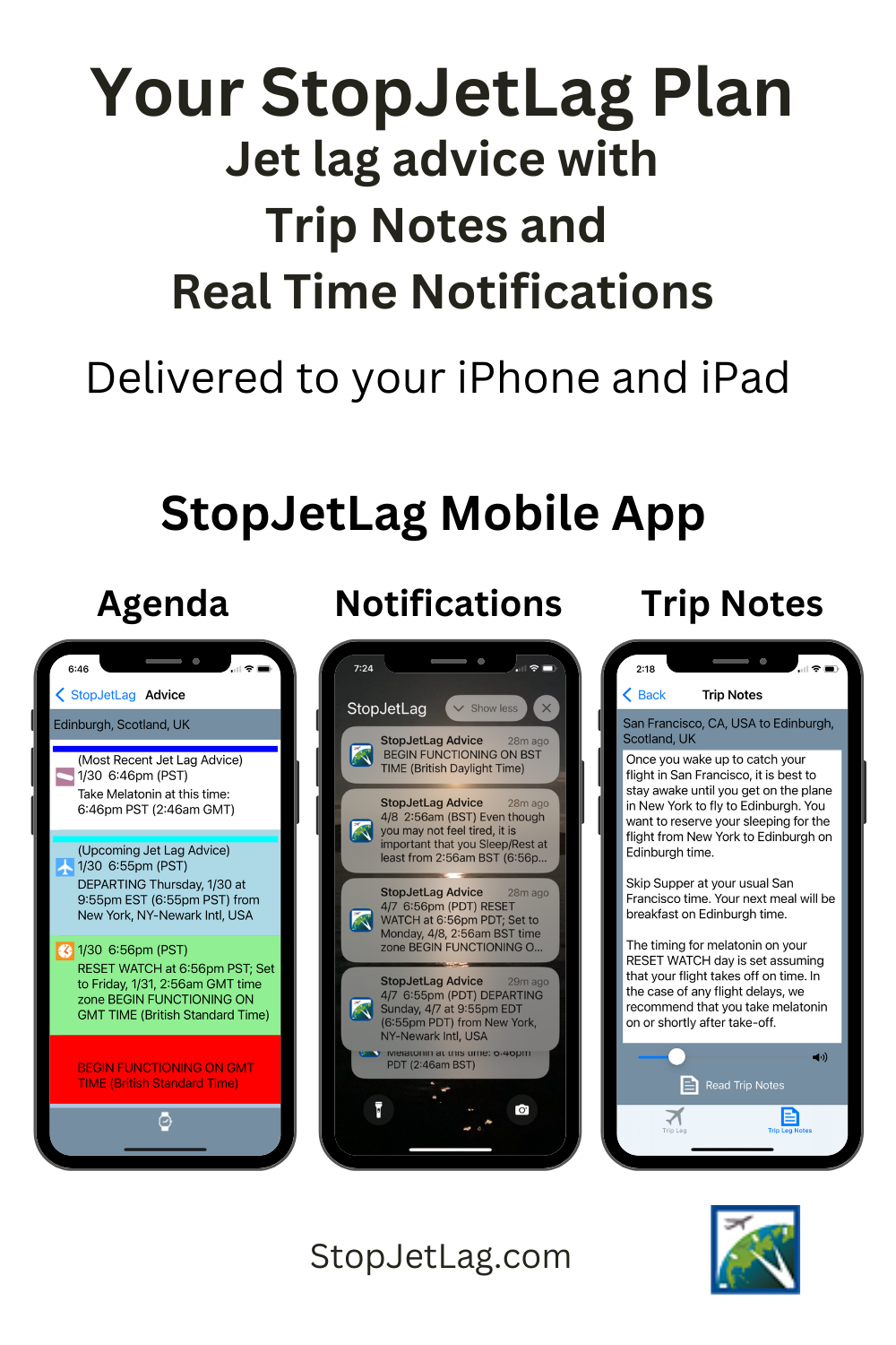 StopJetLag App for iPhone and iPad