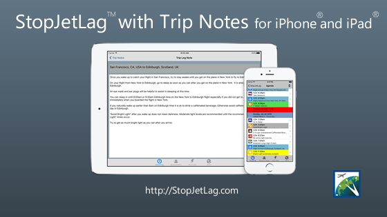 StopJetLag Trip Notes for iPhone and iPad