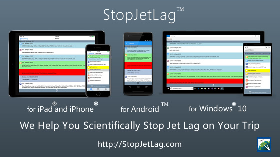 StopJetLag 2019 Mobile Devices